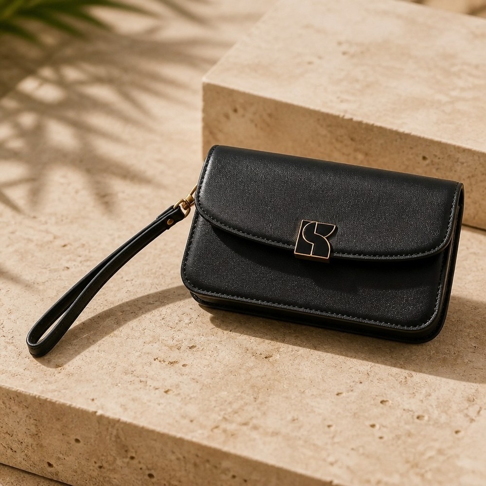 Kate Spade New York Knott Leather Wristlet Wallet in Black